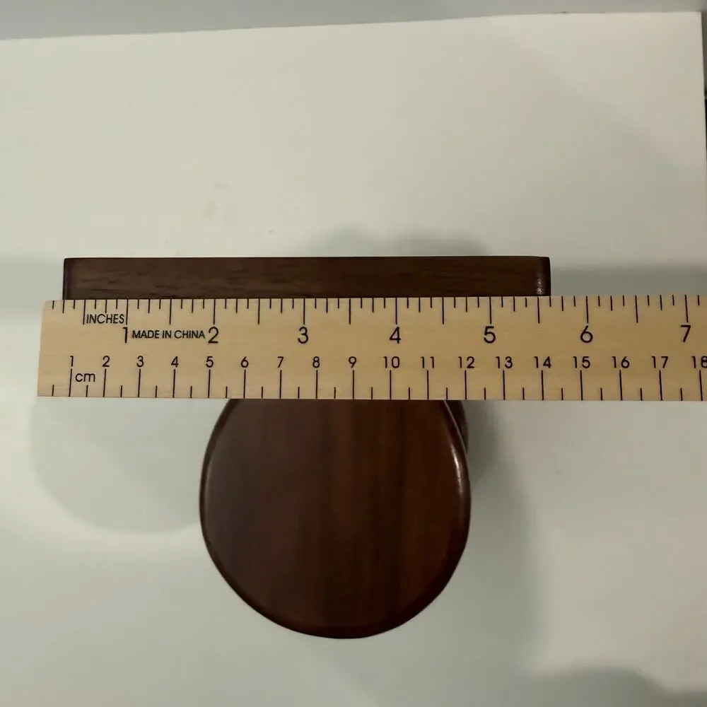 Wooden Toilet Shaped Paper Holder Hinged 2 Tone Freestanding 11 x 6